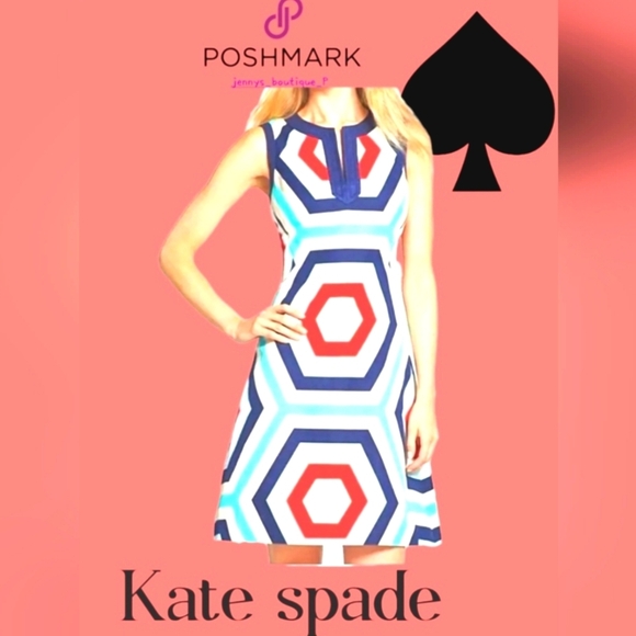 Brand New W/ot Kate Spade ♠️ Geometric Patterned Sleeveless Womens Size 0 - Picture 1 of 12